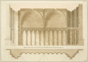 Portale del Collegio, sezione e pianta da Frederick Mackenzie