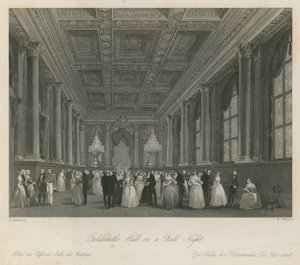 Goldsmiths Hall in una notte di ballo da Frederick Mackenzie