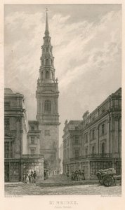 Chiesa di St Bride, Fleet Street, Londra da Frederick Mackenzie