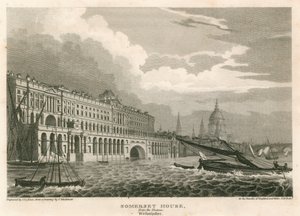 Veduta di Somerset House, The Strand, Londra, dal Tamigi, Westminster da Frederick Mackenzie