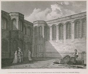 Una vista sud-ovest del cortile principale di Crosby Hall