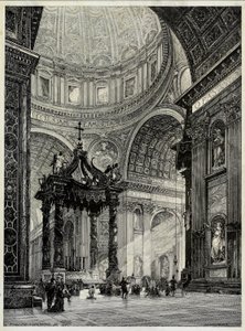 Basilica di San Pietro, Roma, Italia, vista interna, 1878 da Frederick P Dinkelberg