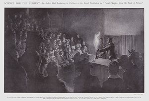Sir Robert Ball che tiene una lezione ai bambini alla Royal Institution da Frederick Pegram