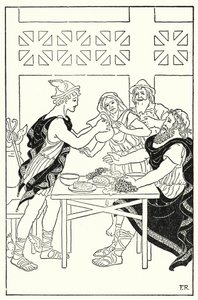 Mercurio procedette a riempire le ciotole dalla brocca che si supponeva fosse vuota da Frederick Richardson