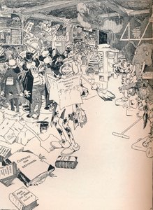 La stanza delle proprietà di un abile caricaturista, c1890 da Frederick Richardson