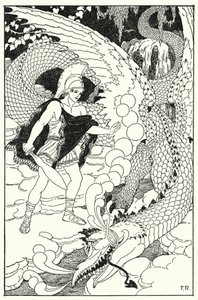 Quando il drago vide Cadmo, emise un altro sibilo abominevole da Frederick Richardson
