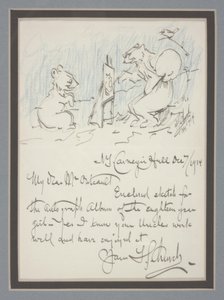 Lettera autografa con schizzo
