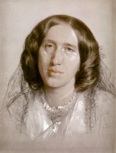George ELIOT, Ritratto 1865 (carta, gesso) da Frederick William Burton