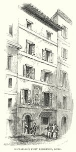 La prima residenza di Raffaello, Roma (incisione) da Frederick William Fairholt