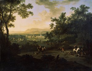 Paesaggio con cacciatori