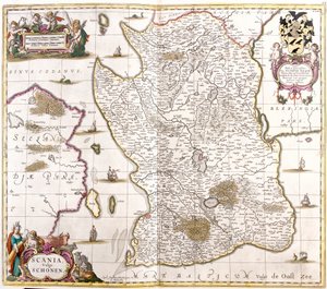Mappa della Scania (Svezia) da Frederick de Wit