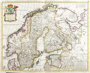 Mappa di Svezia e Norvegia da Frederick de Wit