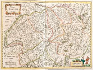 Mappa della Svizzera da Frederick de Wit