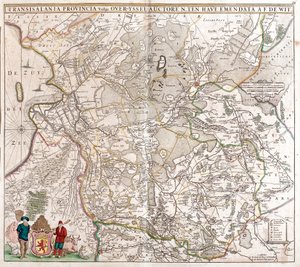 Mappa della Provincia di Transilvania (Romania) da Frederick de Wit