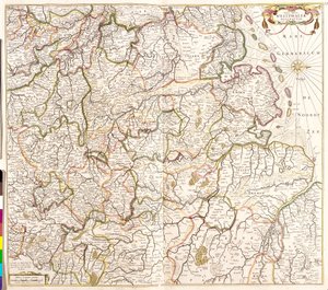 Mappa della Vestfalia (Germania) da Frederick de Wit