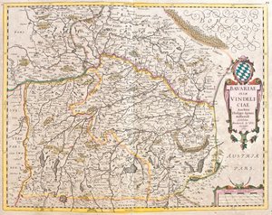 Mappa della Baviera (Germania) da Frederick de Wit