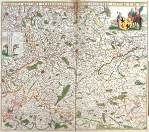 Mappa della Contea di Hainaut (Hainau) (Belgio) e dell