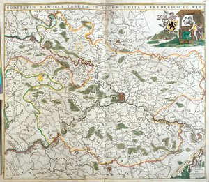 Mappa della Contea di Namur (Belgio) da Frederick de Wit