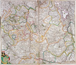 Mappa del Ducato di Brabante (Belgio, Paesi Bassi)
