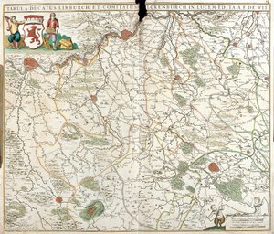 Mappa del Ducato di Limburgo (Belgio) da Frederick de Wit