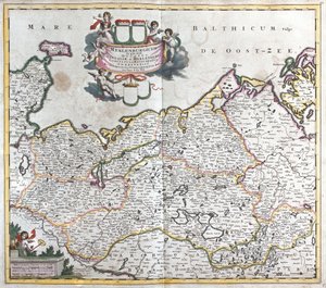 Mappa del Ducato di Meclemburgo Schwerin (Germania) da Frederick de Wit