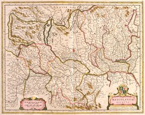 Mappa del Ducato di Milano, Italia da Frederick de Wit