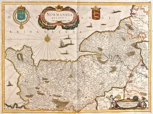 Mappa del Ducato di Normandia, Francia da Frederick de Wit