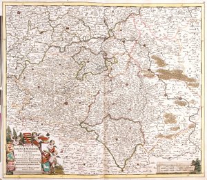 Mappa del Ducato di Sassonia, Germania da Frederick de Wit