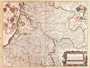Mappa del Governo di Guyenne e Gascogne (Francia) da Frederick de Wit