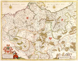 Mappa del Margraviato di Brandeburgo (Germania) da Frederick de Wit