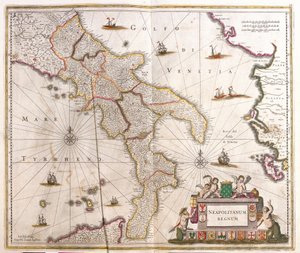 Mappa del Regno di Napoli (Italia) da Frederick de Wit