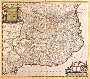 Mappa del Principato di Catalogna (Spagna) da Frederick de Wit