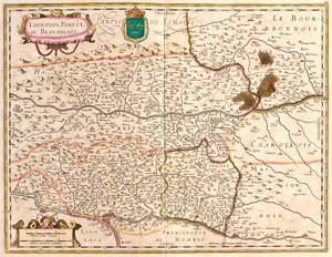 Mappe dei territori di Lione e Beaujolais (Francia) da Frederick de Wit