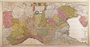 Italia settentrionale. Mappa di Frederik de Wit, incisione su rame