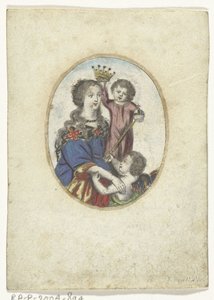Madonna con Bambino e angelo in ovale