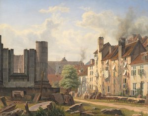 Vista della Piazza del Marmo con le rovine della Chiesa incompiuta di Federico da Frederik Hansen Sodring
