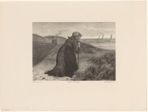 Vecchia donna appoggiata a un bastone