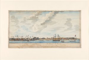 Veduta della città di Paramaribo e del Forte Zeelandia da Frederik Jägerschiöld (signed by artist)