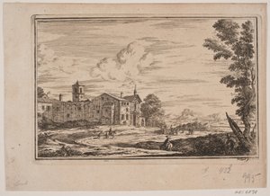 Edificio del monastero, a sinistra in paesaggio italiano da Frederik Laub
