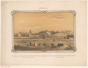 Vista di Oosterbeek con figure che raccolgono fieno da Frederik Lodewijk Huygens