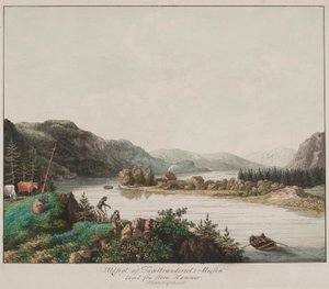 Veduta della fabbrica di mattoni a Miøsen presa da grande Hammer