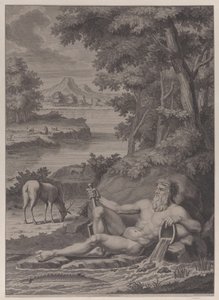 Dio del fiume in un paesaggio, 1725 da Frederik Ottens