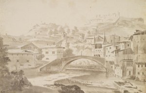 Vienne, vicino a Lione. Pont Saint-Martin sul fiume Gère. A sinistra Prieuré de Saint-Martin, a destra Porte de la Rochette e il castello Pipet da Frederik de Moucheron