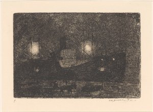 Barca al molo di sera da Frederika Henriëtte Broeksmit (signed by artist)