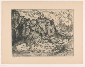 Onde vicino a rocce da Frederika Henriëtte Broeksmit (signed by artist)
