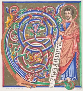 Iniziale Illuminata e Santo, 1830-62 da Freeman Gage Delamotte