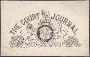 Progettazione della pagina del titolo per The Court Journal, 1830-62 da Freeman Gage Delamotte