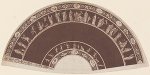 Un Ventaglio con Figure Classiche in Processione verso Apollo da French 18th Century
