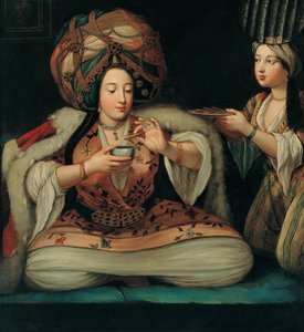 Godendo il caffè, inizio XVIII secolo da French Master