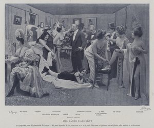 Attrici che si divertono nei camerini del Theatre des Varietes, Parigi da French Photographer